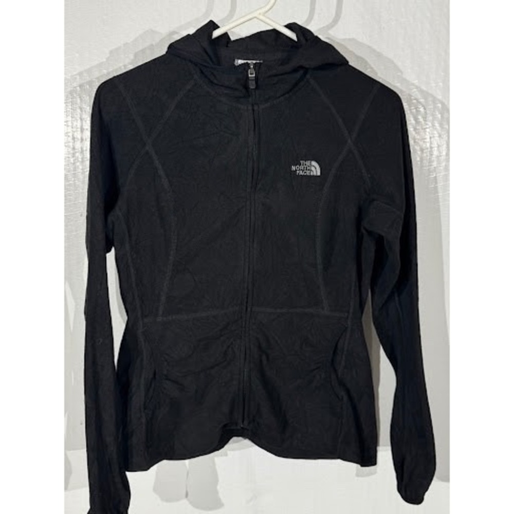 The North Face TKA 100 Full Zip Fleece Hoodie Jacket Womens Medium Black Outdoor